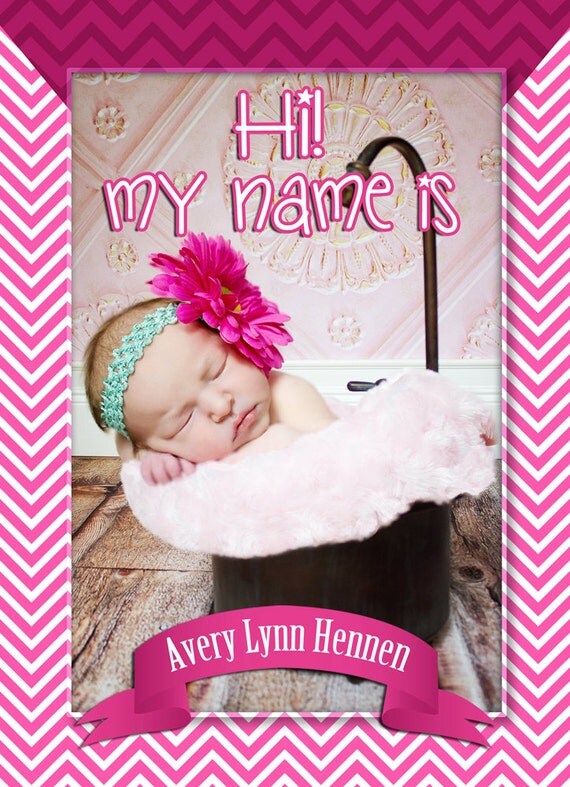 photo collage for template cs5 photoshop INSTANT PINK Iconic 5x7 Birth Announcement download