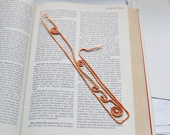Copper bassoon bookmark hand made sculpture