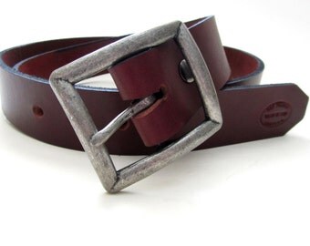 Mens Leather Belt, Oxblood Brown, SF Signature Belt, Custom Leather Belt, Wide Belt, Detachable Buckle, Gifts For Him