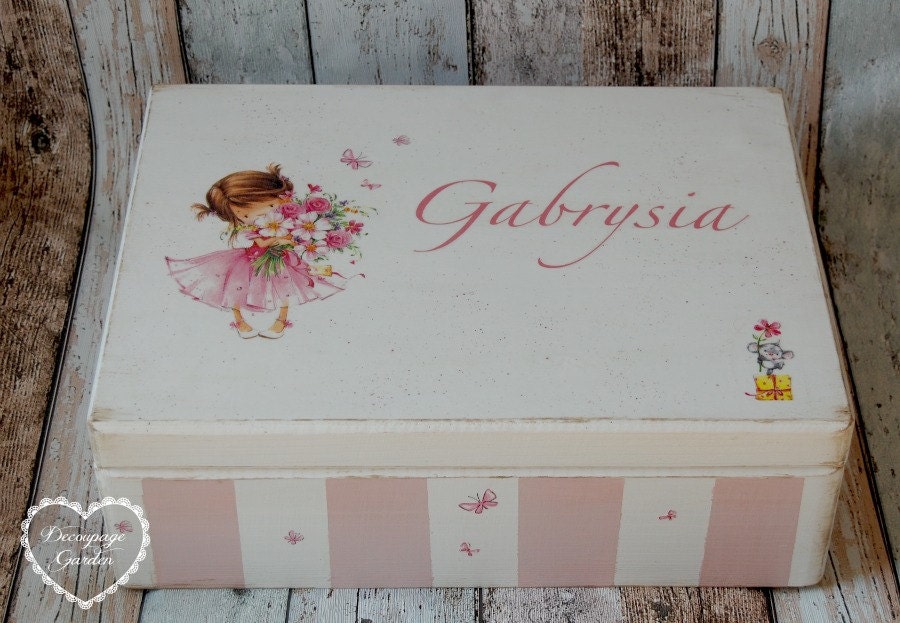 Christening Gift for Girl Personalized Baptism box with