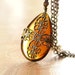 Crystal Amber Necklace Vintage Style Antique Gold Brass Topaz Amber Crystal Necklace Crystal Teardrop Amber Pendant Necklace