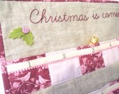 Christmas advent calendar - Tilda plum and pink with linen Quilted with 24 pockets Eco friendly READY TO SHIP Il_170x135