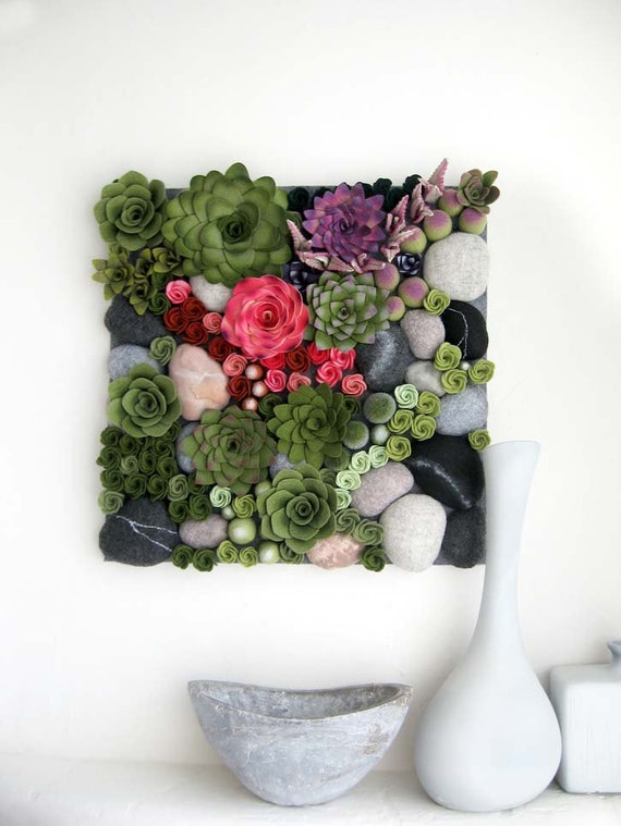 vertical garden felt plants arrangement ready to ship