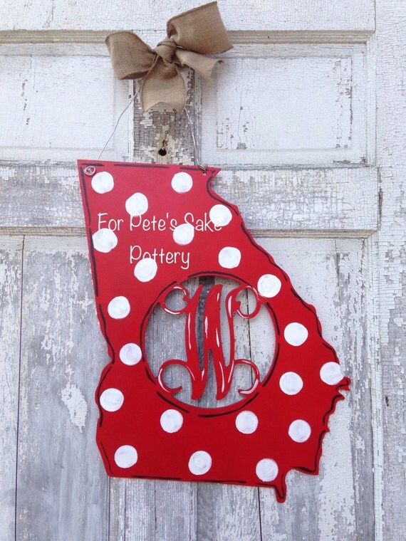 monogram door hanger by forpetessakepottery on Etsy