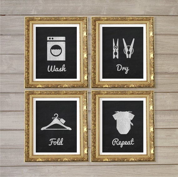  Laundry  Room Faux Blackboard Chalk Wall Art  Printable 8x10