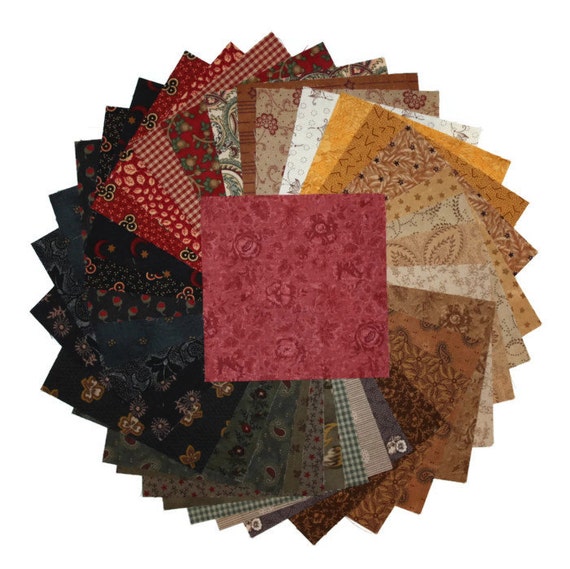 Precut Quilting Fabric Squares Primitive Charm