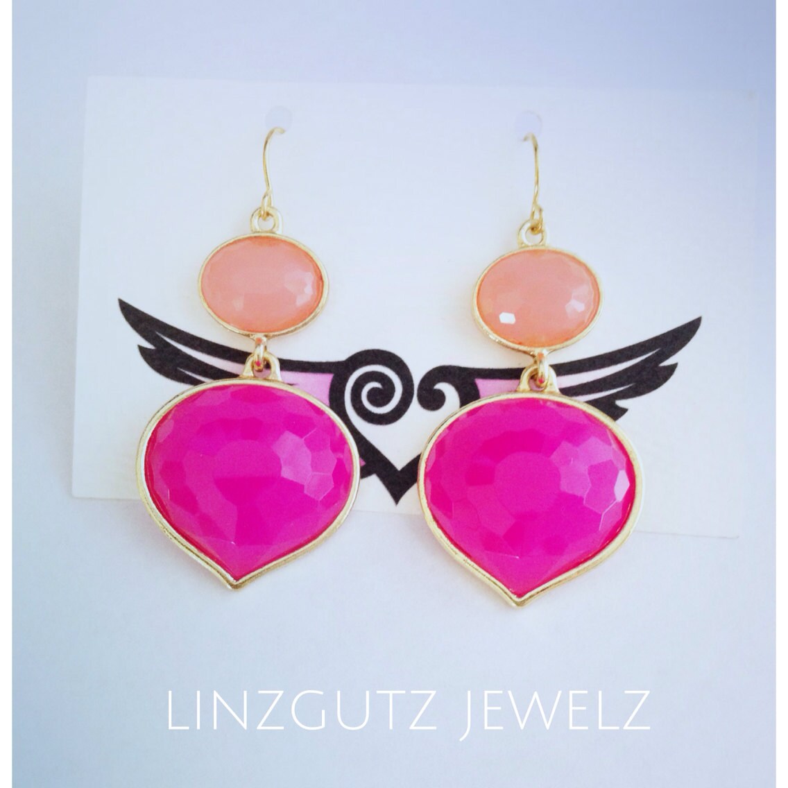 Pink & Peach Dangled earrings