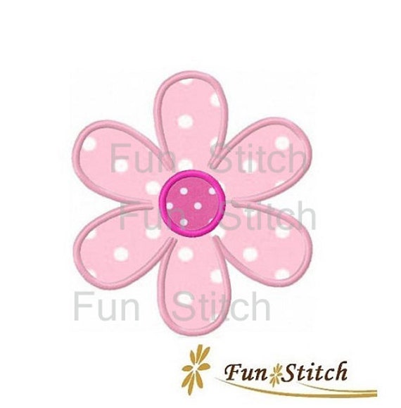 Daisy flower applique machine embroidery design by FunStitch