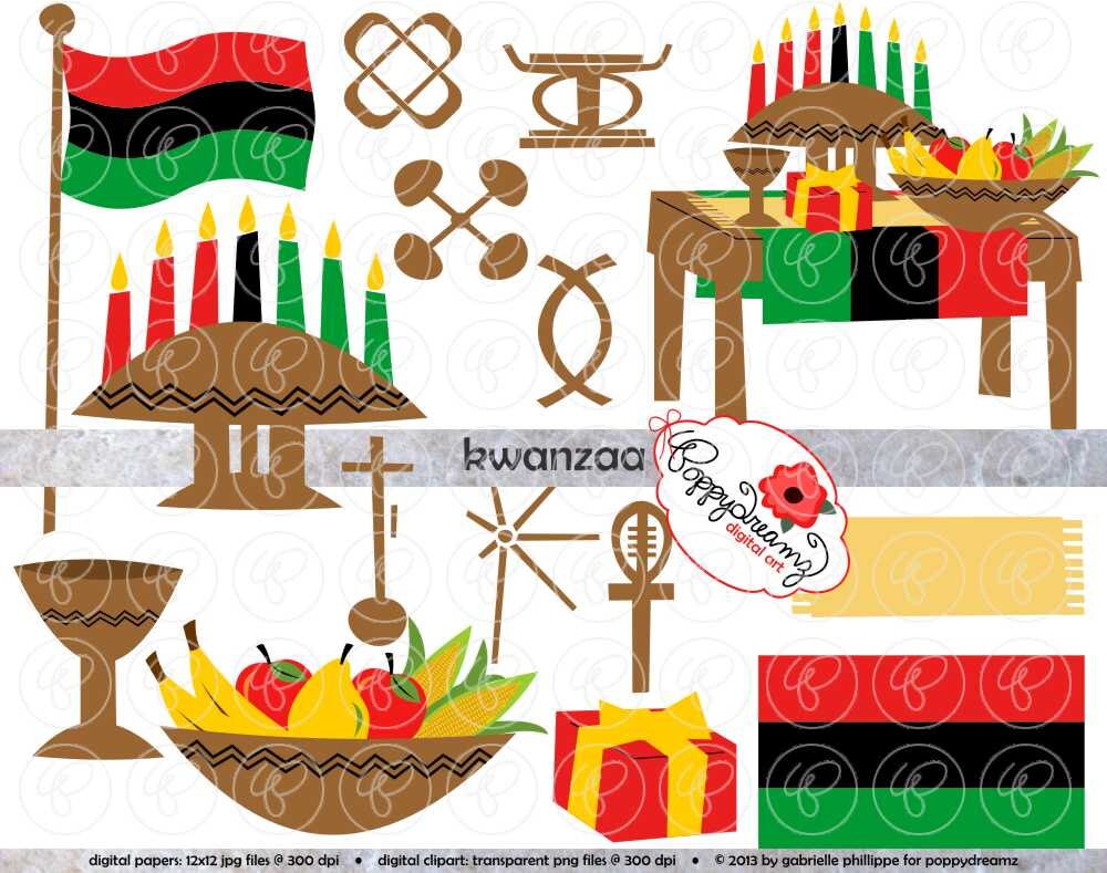 Kwanzaa Clipart Digital Scrapbook Clipart Pack (300 dpi) Kwanzaa Mkeka