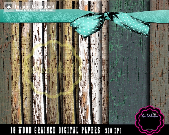 WOOD GRAIN "Digital Paper", Barn Wood Shabby Backgrounds Distressed Wood, Instant Download Il_570xn