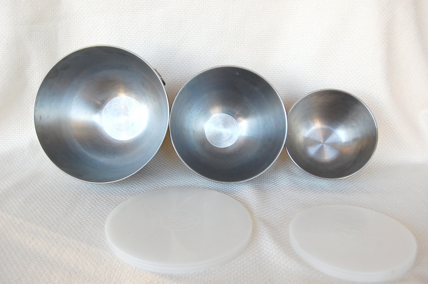 Vintage Revere Ware Stainless Steel Mixing Bowls with Handles