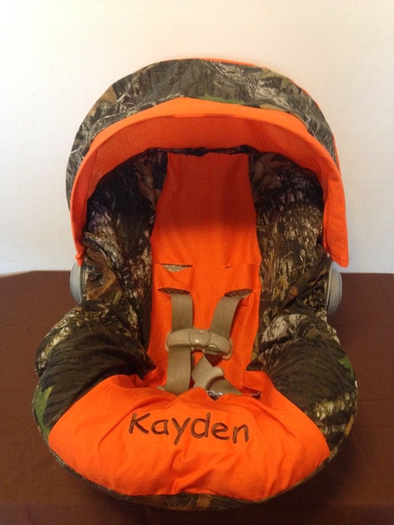YOU CHOOSE COLOR & camo Car Seat Cover and Canopy with Free