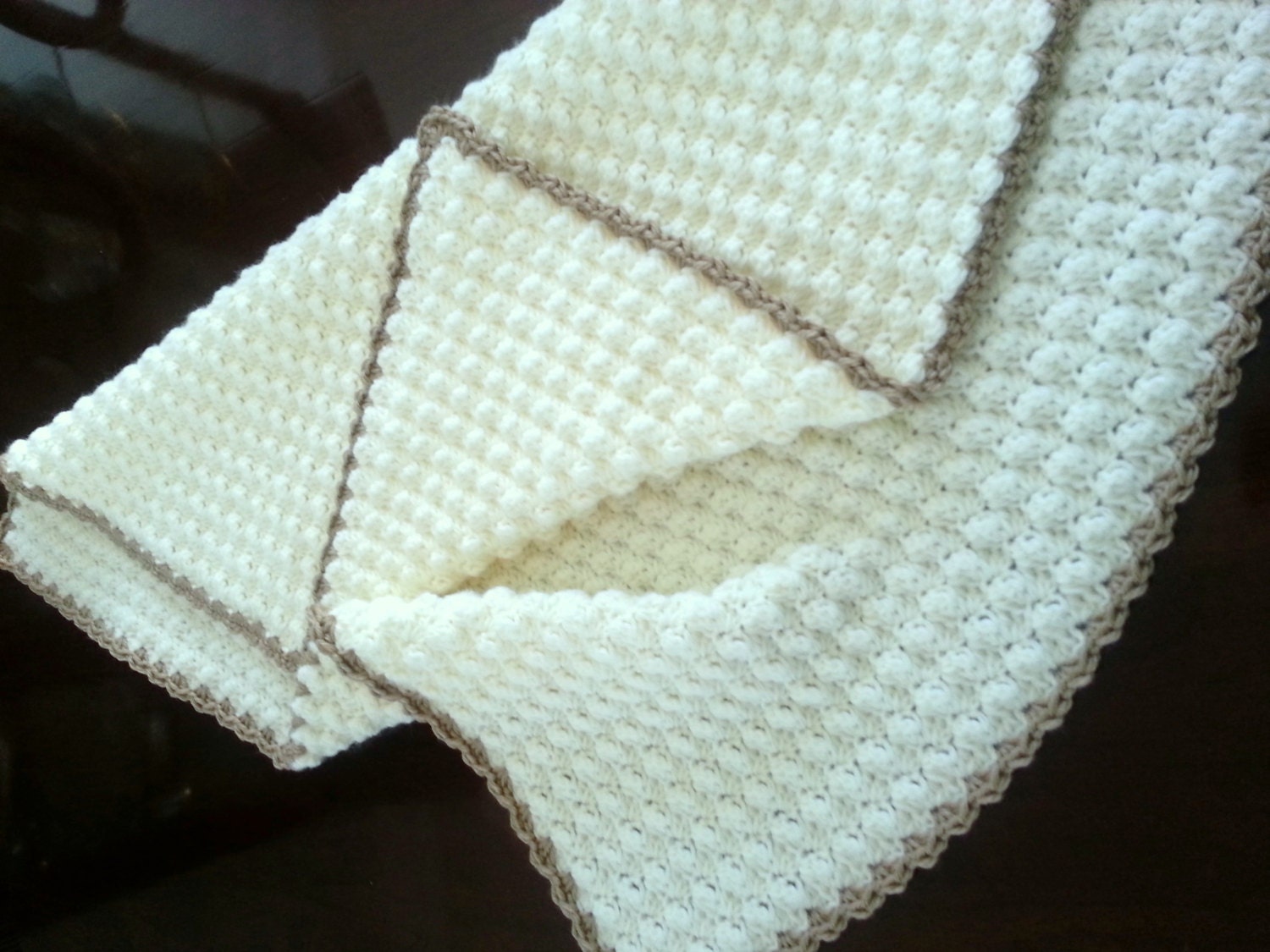 Puff Stitch Baby Blanket Crocheted Baby Blanket Baby Girl