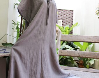Double Layers Cotton Dress - Saranya 1409-07 Rosy Brown