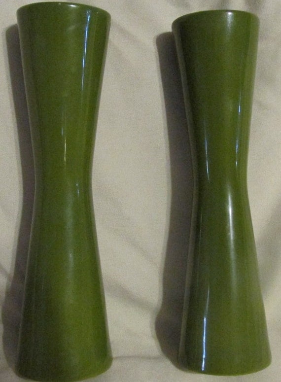 Vintage Green Salt and Pepper Shakers