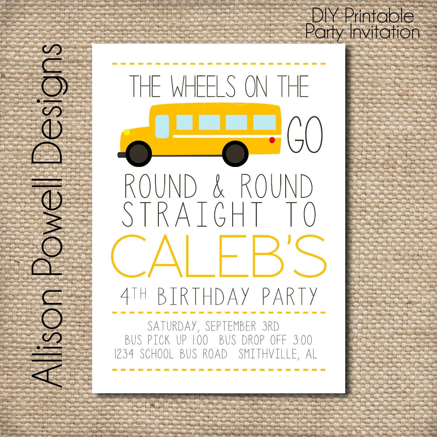 School Bus Invitations 3