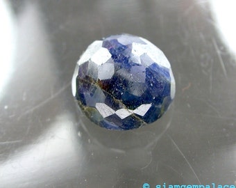 SAPPHIRE. Natural. Dark Blue. Micro Facet Cabochon. 1 pc. 16.44 cts. 14x13.5x8.5 mm (S313)