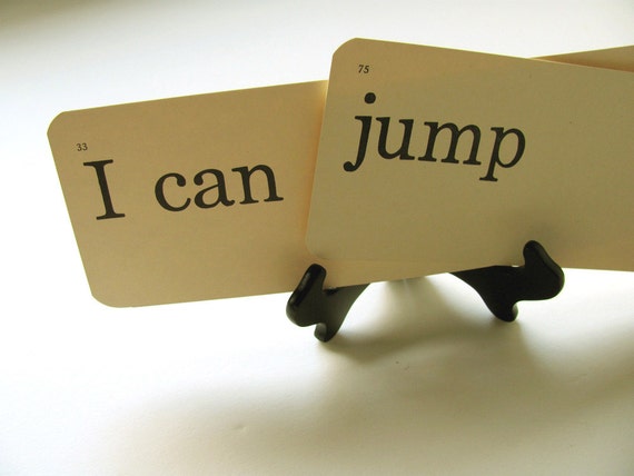 Vintage Jump Flash Cards I can Jump Flashcard Dick Jane Dog