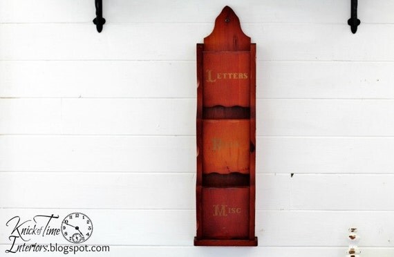 Vintage Mail Sorter - Wooden Wall Organizer - Home & Office Organizer