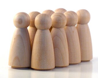 Wooden Peg Dolls - 20 Girls - Paint It Yourself Wood People