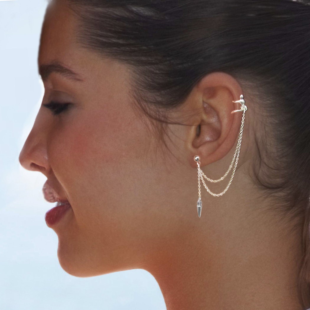 EAR CUFF Climbing Man Ear Cuff Sterling Silver by cuties4you