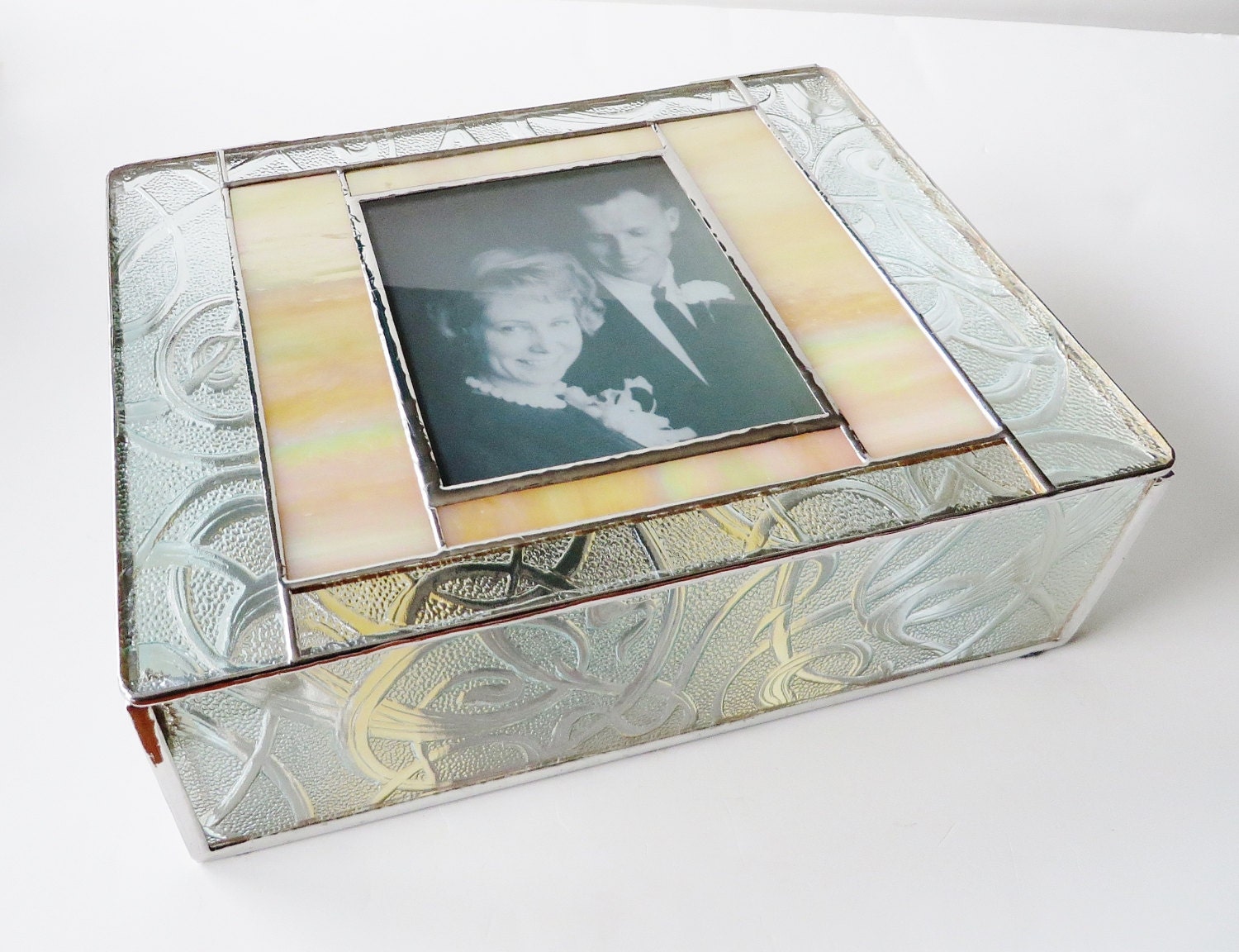Stained Glass Keepsake Memory Box 50th Wedding Anniversary