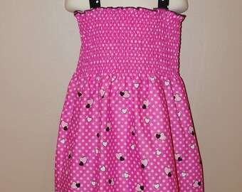 Anavini Girls Pink Smocked Minnie Mouse Top with Pink Check Shorts