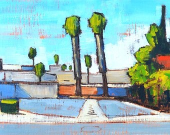 Parking Lot Palms, Escondido- San Diego Landscape Painting