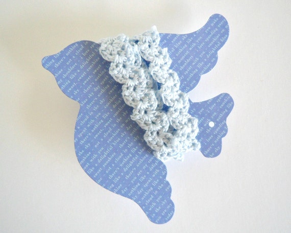Pale Blue Crochet Ric Rac, Crochet Trim or Edging