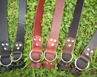 Handmade Thick Leather Belt Men's Women's 1 1/2