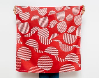 Dots furoshiki (rust) Japanese eco wrapping textile/scarf, handmade in Japan