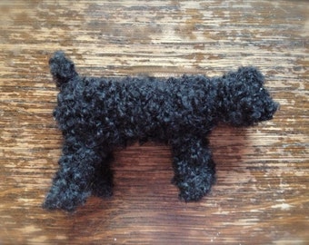 Minature Black Toy Poodle knitted in wool