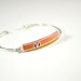 Sterling Silver Bracelet - Orange Mustard Brown - Modern Design