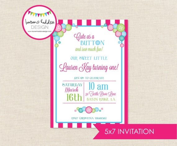 DIY, Cute as a Button INVITATION ONLY Il_570xn