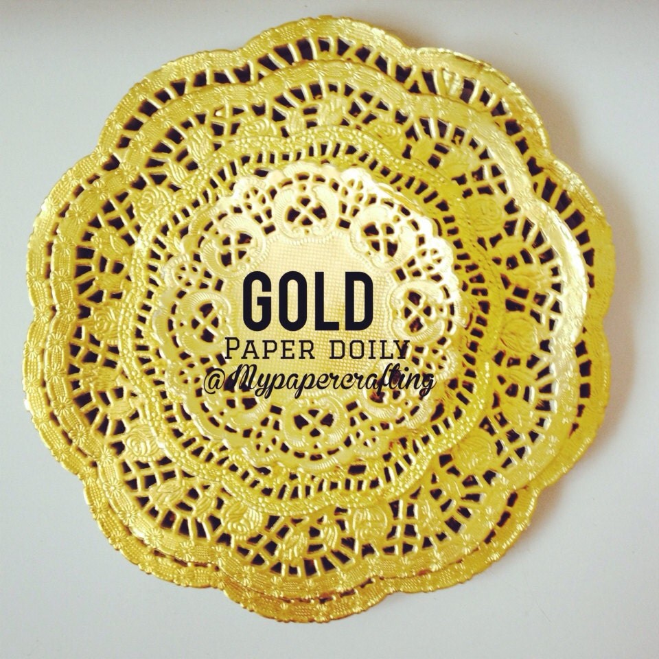 Gold paper doilies for wedding decoration/ pack