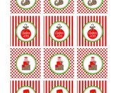 Printable Christmas Cupcake Toppers and Wrappers - Leopard Christmas Party Printables - INSTANT DOWNLOAD Il_170x135