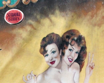 Freak Show Photograph, Strange Girls, Siamese Twins Side Show Carnival Print, Retro conjoined Twin Women Circus Freak Show Art 8x8