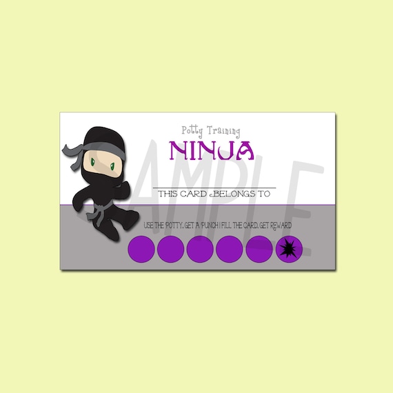 INSTANT DOWNLOAD ** Printable - Ninja Boy - Potty Training Punch Reward Cards Il_570xn