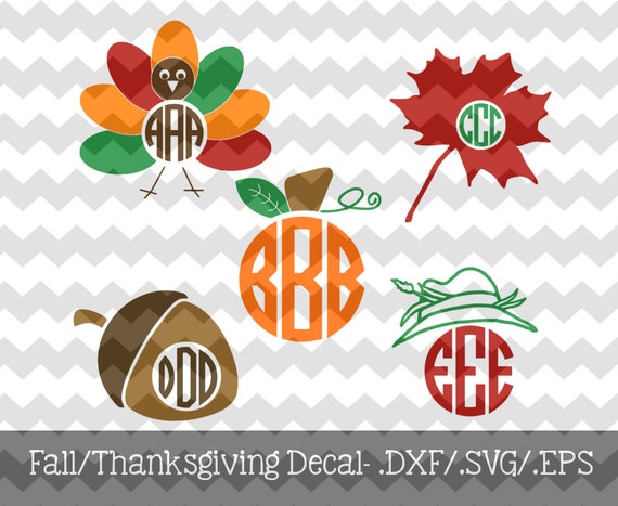 Download Items similar to Fall/Thanksgiving Monogram Files (.DXF ...