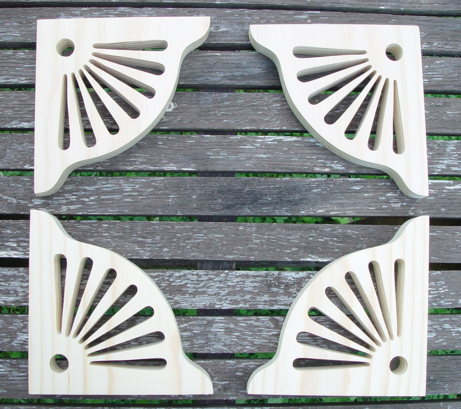 Four 4 Victorian Gingerbread Wood Screen Door Brackets