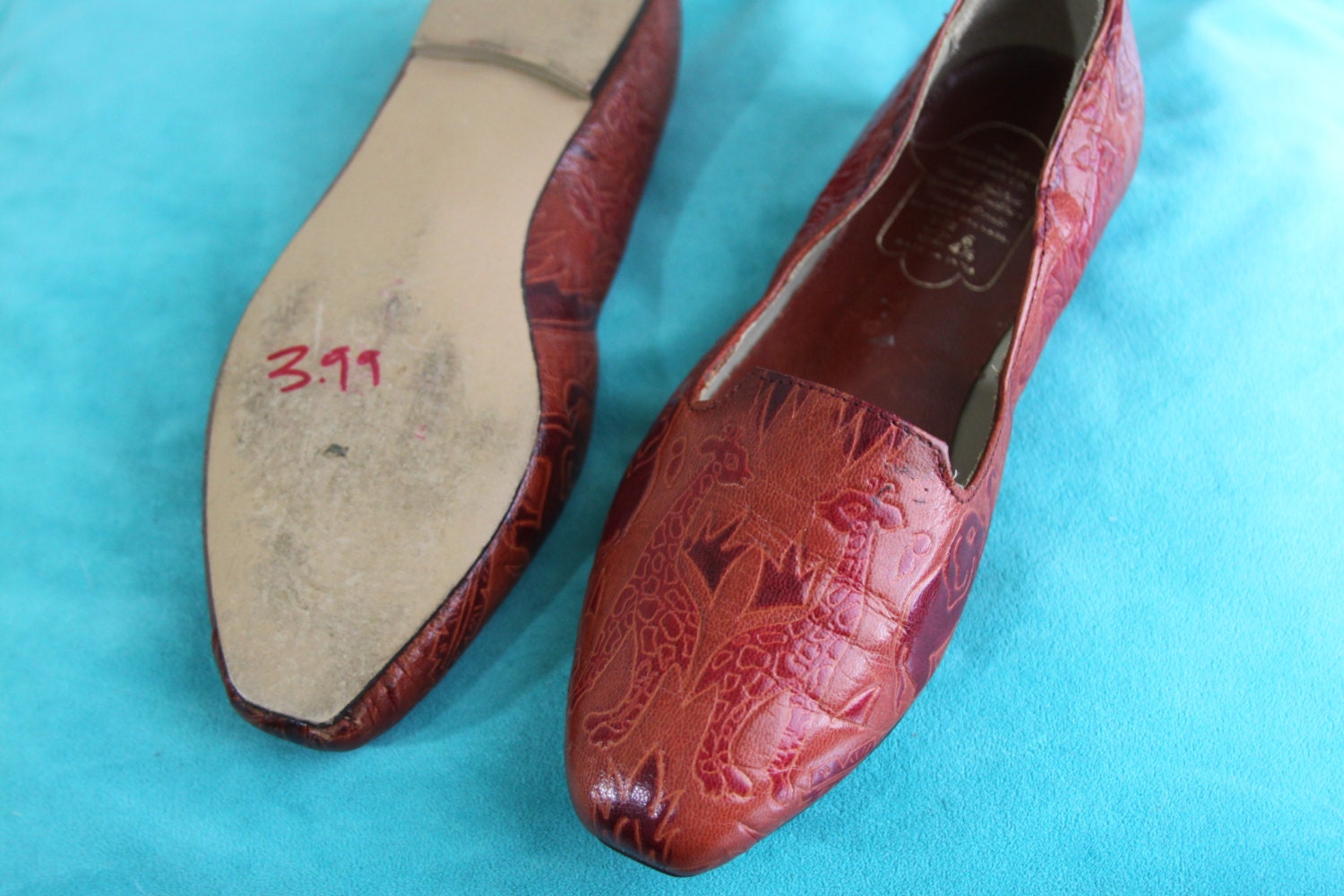 chic leather flats made in india hand painted with by lerobot