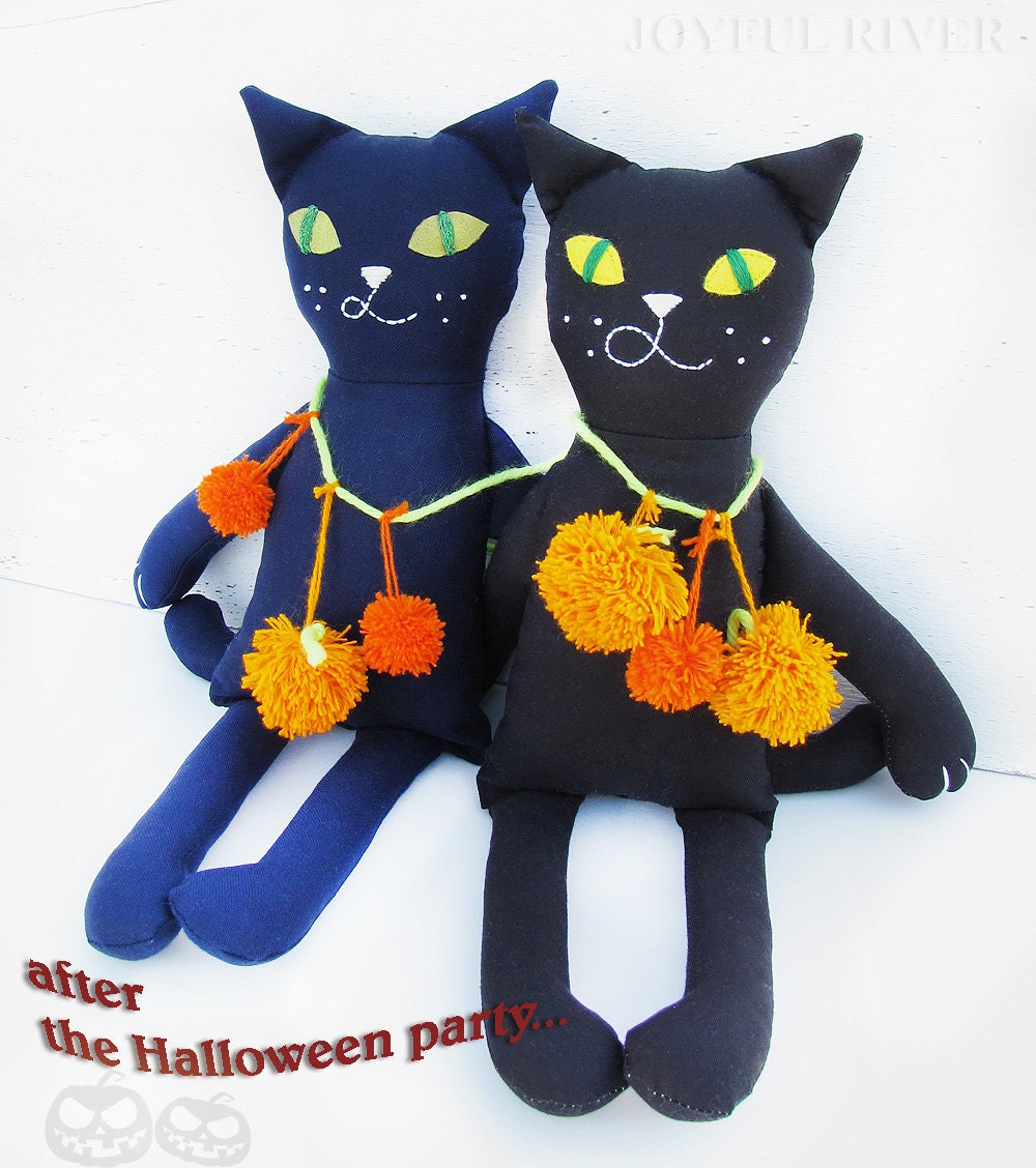 stuffed black cat halloween