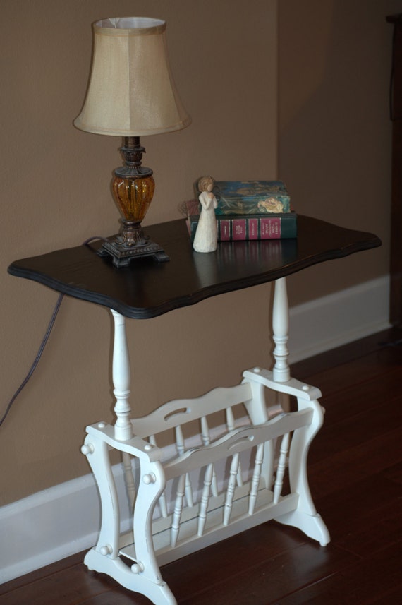 Items similar to Vintage Magazine Rack Table Shabby Chic on Etsy