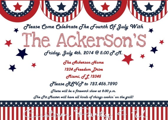 July 4th Invitations Il_570xn