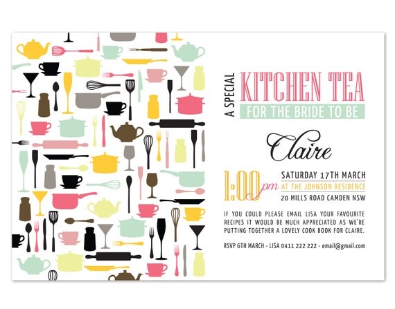 Printable Custom Kitchen Tea/Bridal Shower Invitation - Pots & Pans Il_570xn
