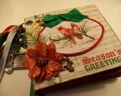 Chipboard Mini Scrapbook Album Season's Greetings w/ Premade Pocket Pages Chipboard Mini Scrapbook Album Season's Greetings w/ Premade Pocket Pages