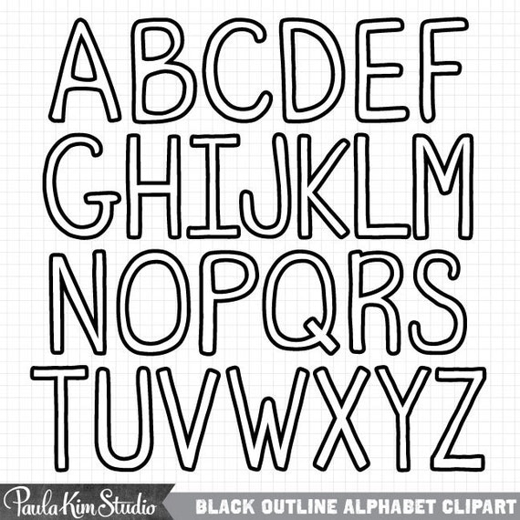 free alphabet clipart black and white - photo #18