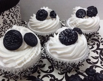 Edible silver cake decoration Etsy