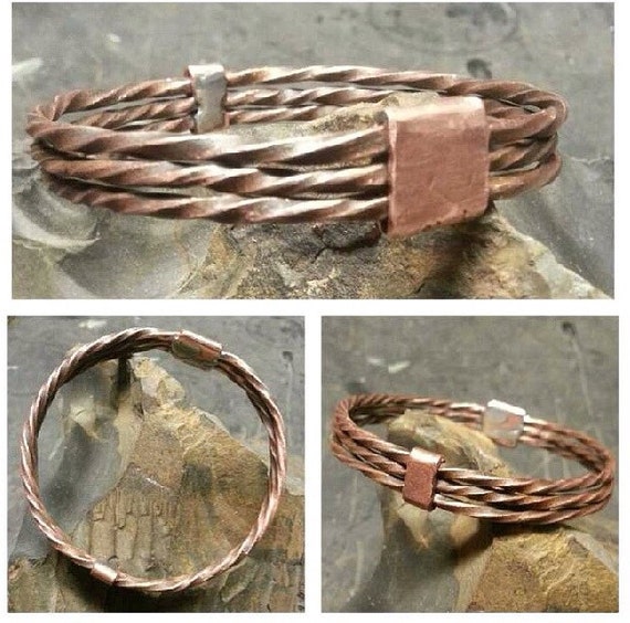 Items similar to Handmade and Hand Hammered Copper Bracelets on Etsy