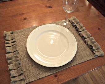 French Farmhouse to Coastal Chic Style Burlap Placemats